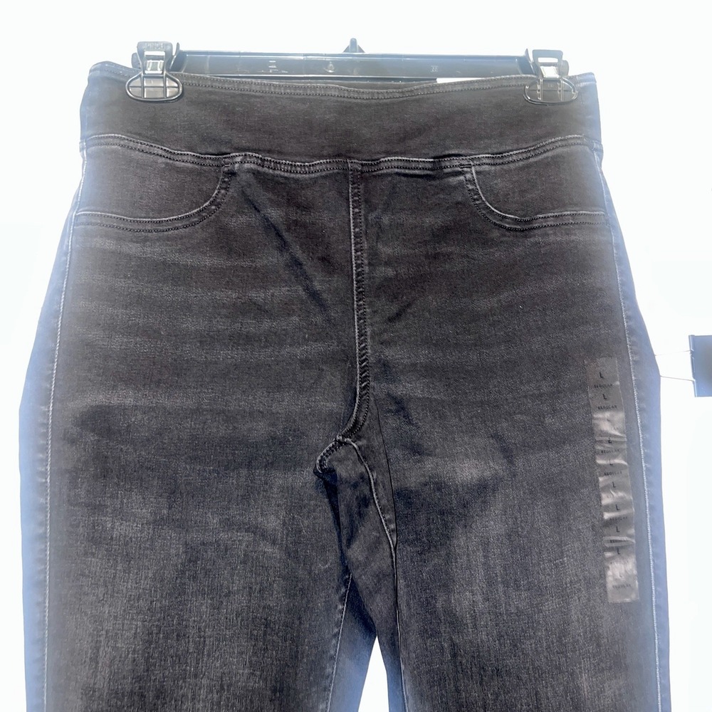NWT American Eagle Women PullOn Kick Boot Jeans Large 12/14 Black #5355 Luxe Str